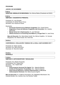 8:30 hs SIMP - Sociedad de Obstetricia y Ginecología de Córdoba