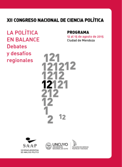 XII CONGRESO NACIONAL DE CIENCIA POLÍTICA