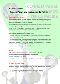 Bases Normativa I Torneo por Equipos