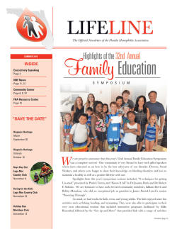 2015 LIFELINE-Summer_Layout 1 - Florida Hemophilia Association