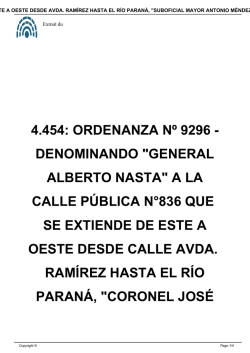 4.454: ORDENANZA Nº 9296 - DENOMINANDO "GENERAL