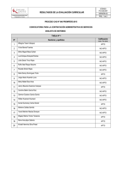 RESULTADOS DE LA EVALUACI&Oacute;N CURRICULAR