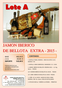 JAMON IBERICO DE BELLOTA EXTRA - 2015 -