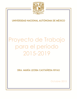 Proyecto de Trabajo para el período 2015-2019