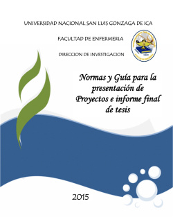 Normas y Gu&iacute;a para la presentaci&oacute;n de Proyectos e informe