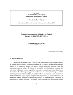Cronología comentada del teatro en Colima durante el siglo XIX