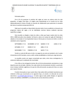 Ficha inscripcion Escuelita Rugby