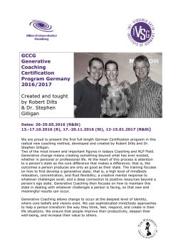 GCCG Generative Coaching Certification Program Germany 2016