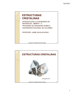CLASE 2: Estructuras Cristalinas