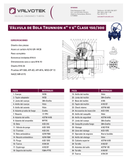 Hoja de especificaciones - Valvotek