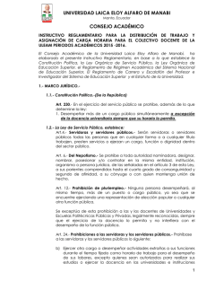 Instructivo Reglamentario para la Distribución de Trabajo y