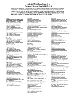 Supply List 2015-16_esp - Knight Elementary School