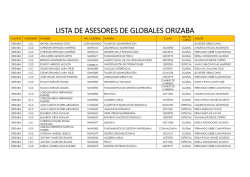LISTA DE ASESORES DE GLOBALES ORIZABA
