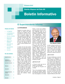 Boletin Informativo - Distrito Hispano Del Este Asambleas De Dios