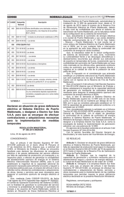 559988 NORMAS LEGALES Declaran en situación de grave