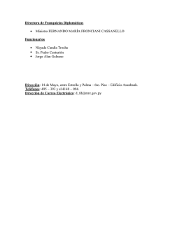 Directora de Franquicias Diplom&aacute;ticas &bull; Ministro FERNANDO