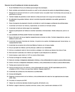 Resumen de las 29 medidas del ministro de salud publica