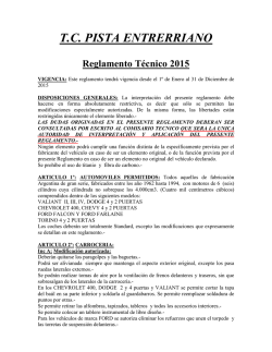 Reglamento Técnico 2015. 03/15