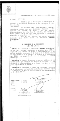 Resolución 969/11 - Universidad Nacional de La Plata
