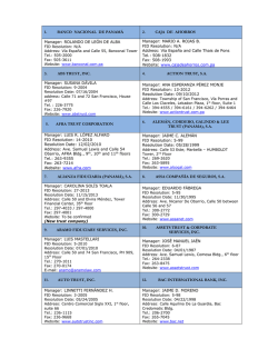 1. banco nacional de panam&aacute; 2. caja de ahorros 3. abs trust, inc. 4