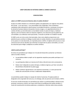 UNDP CONCURSO DE HISTORIAS SOBRE EL CAMBIO CLIMATICO