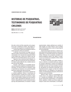 HISTORIAS DE PSIQUIATRAS. TESTIMONIOS DE