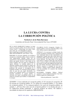 LA LUCHA CONTRA LA CORRUPCIÓN POLÍTICA