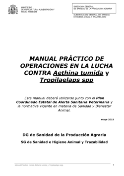 Manual práctico de operaciones en la lucha contra Aethina tumida y