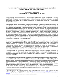 1 PROGRAMA 26: “TRANSPARENCIA, PROBIDAD, LUCHA