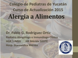 Alergia a Alimentos - Colegio de Pediatras de Yucatán AC
