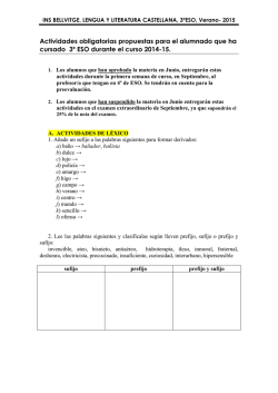 Actividades obligatorias propuestas para el
