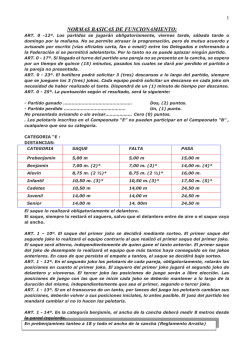 NORMAS BASICAS DE FUNCIONAMIENTO: