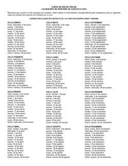 el calendario de sesiones de contacto 2016, dando clic aquí