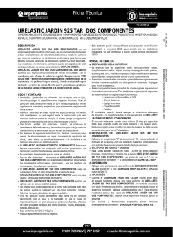 ficha técnica urelastic jardín 925 tar dos componentes