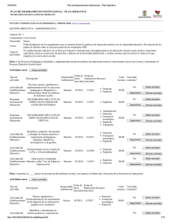 PLAN DE MEJORAMIENTO INSTITUCIONAL PLAN OPERATIVO