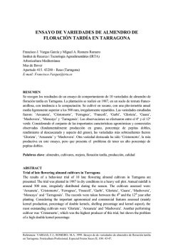 ensayo de variedades de almendro de floración tardía en