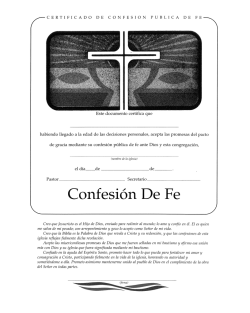 CERTIFICADO DE CONFESION PUBLICA DE FE