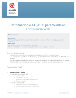 Introducción a ATLAS.ti para Windows Conferencia Web