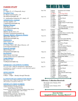 Current Weekly Bulletin - Ascension Catholic Church