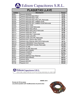 PLAQUETAS LLAVE - Edison Capacitores