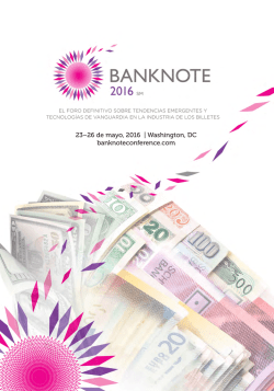 23–26 de mayo, 2016 | Washington, DC banknoteconference.com
