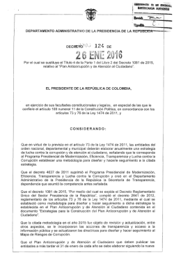 Decreto 124 del 26 de enero de 2016