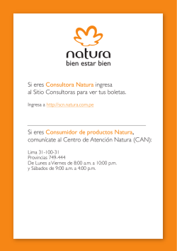 Si eres Consultora Natura ingresa al Sitio Consultoras para ver tus