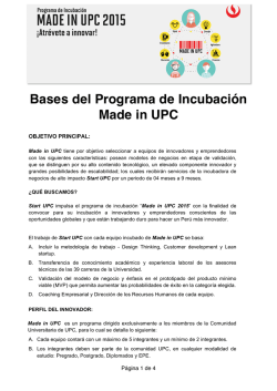Bases del Programa de Incubación Made in UPC