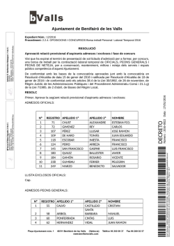 DECRET O - Ajuntament de Benifairó de les Valls