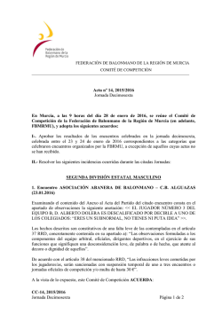 Acta nº 1, 2012/2013 - Federación de Balonmano de la Región de