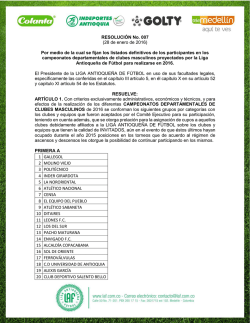 RESOLUCIÓN No. 007 - Liga Antioqueña de Fútbol
