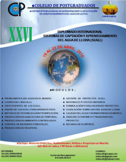 XXVI Diplomado Internacional de Captación de Agua de Lluvia