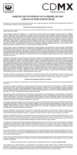 sorteo de invierno invi-fidere iii 2015 &iexcl;gracias por participar!