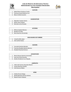 Lista de Reserva de Estructura T&eacute;cnico Administrativa en los